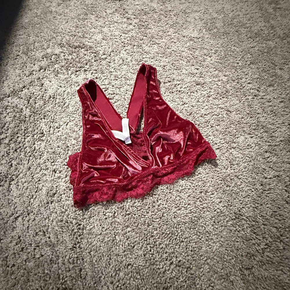 Auden Burgundy Velvet Bralette